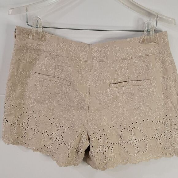 Anthropologie Elevenses Linen Blend Embroidered Shorts Size 6 - Picture 3 of 13
